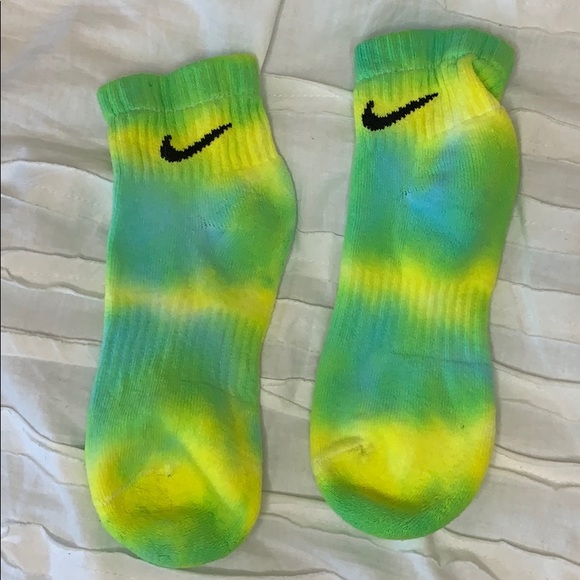 Nike Accessories - NIKE hand dyed multicolored blue yellow ankle sock